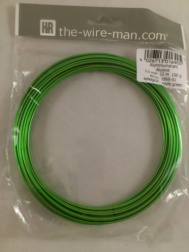 Aluminium wire applegreen 2mmx12m